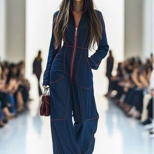 OYROSY Stylish Blue Jumpsuit S